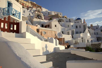 Fototapeta premium many hotels in Oia