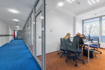 New interior with glass wall