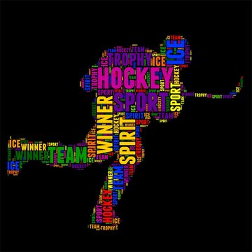 hockey Typography word cloud colorful Vector illustration