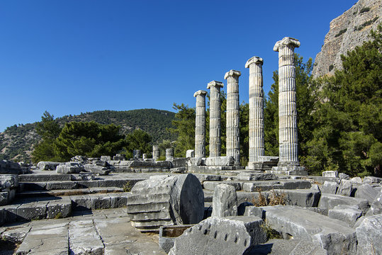 Priene ancient city column