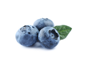 Tasty blueberries isolated on a white