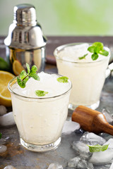 Refreshing summer cocktail with crushed ice