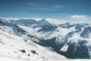 Winter view from Kasprowy Wierch in Tatra Mountains, Poland.