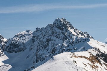 Fototapeta na wymiar Winter view from Kasprowy Wierch in Tatra Mountains, Poland.