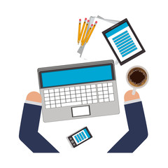 Work and technology concept icon vector illustration graphic design