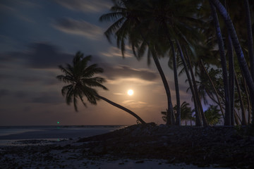 Amazing supermoon on Maldivian island