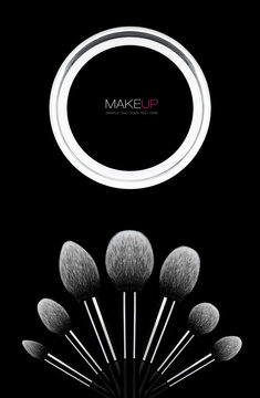 Makeup brushes kit dark concept