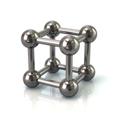 Chrome crystal lattice structure 3d illustration