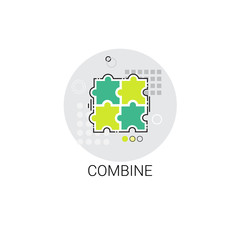 Puzzle Combine Business Connection Cooperation Icon Vector Illustration