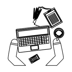 Work and technology concept icon vector illustration graphic design