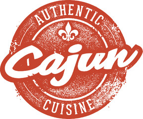 Authentic Cajun Food Menu Stamp - obrazy, fototapety, plakaty