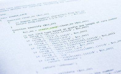 Programming language PHP on paper