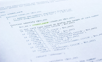 Fototapeta premium Programming language PHP on paper