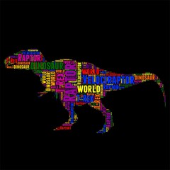 Raptor Typography word cloud colorful Vector illustration