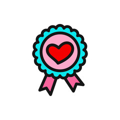 heart ribbon icon illustration