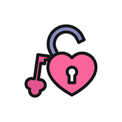 heart lock icon illustration