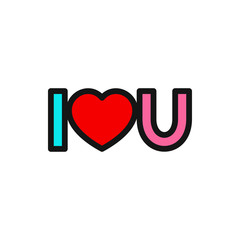 I love you icon illustration