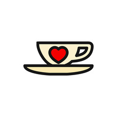 cup with heart icon illustration