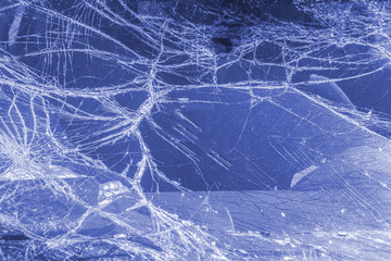 Broken windshield in car accident