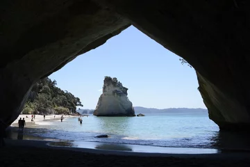 Plexiglas foto achterwand Cathedral Cove in Neuseeland © rudifotoristau