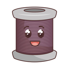 sewing threads comic character isolated icon vector illustration design