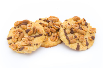 Cookies nuts on the  isolated on white background.
