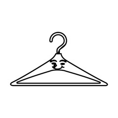 clothes hook comic character isolated icon vector illustration design
