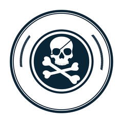 pirate skull symbol icon vector illustration design