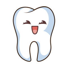 teeth funny character kawaii style vector illustration design