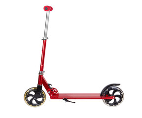 Red metal scooter