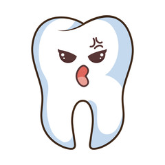 teeth funny character kawaii style vector illustration design