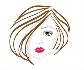 vector image woman's face in a graphic style