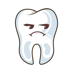 teeth funny character kawaii style vector illustration design