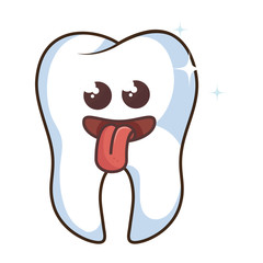 teeth funny character kawaii style vector illustration design