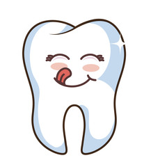 teeth funny character kawaii style vector illustration design