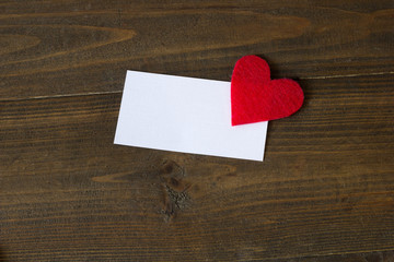 business card with a red heart