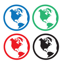 Globe icon in various colors
