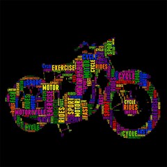 motorcycle Typography word cloud colorful Vector illustration