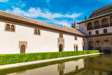 Court of Myrtles Alhambra in Granada