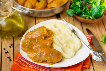 Cabbage rolls with minced beef and pork