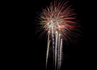 Fireworks on Black Sky
