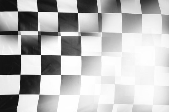 Checkered black and white racing flag