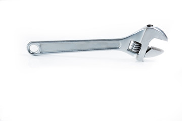 Adjustable wrench isolated on white background