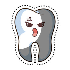 teeth funny character kawaii style vector illustration design
