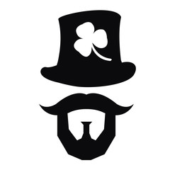 Isolated silhouette of a traditional irish elf, Vector illustration