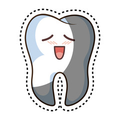teeth funny character kawaii style vector illustration design