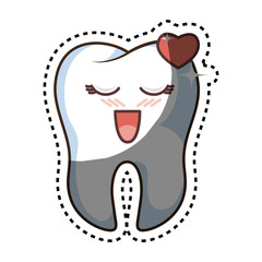 teeth funny character kawaii style vector illustration design
