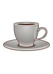 porcelain cup for tea or coffee. Vector Illustration