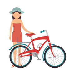 cycling on the beach vector illustration design