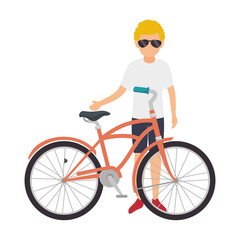 cycling on the beach vector illustration design